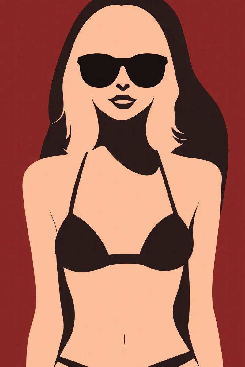 Malibu Beach Girl | Jeune femme en bikini poster avec cadre en bois de Autofocus