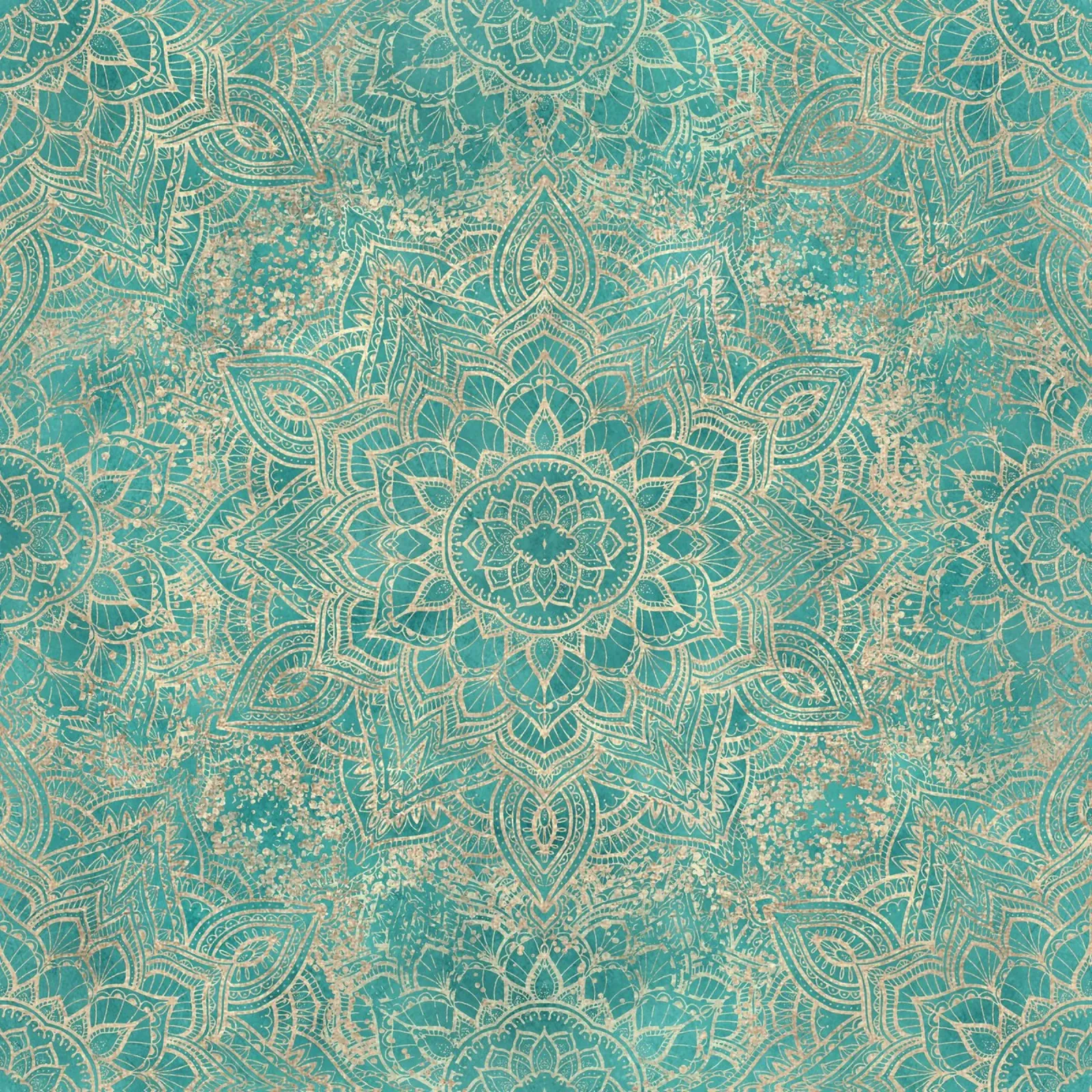 Mandala gioiello Boho azzurro verde acqua pellicola backlit da Bloomery Decor