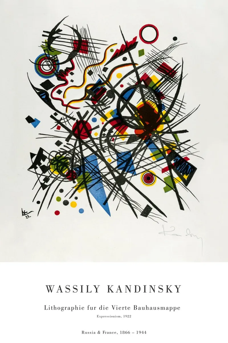 Wassily Kandinsky - Lithographie vierte Bauhausmappe poster da Old Masters