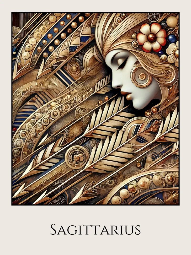 Signo astrológico Sagitario lienzo de Art-Nouveau-Dsg