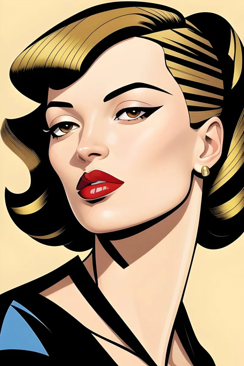 RITRATTO GRAFICO FEMMINILE pellicola backlit da ART DECO