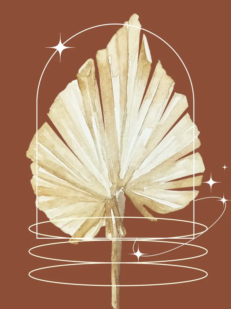 dried palm leaf poster con telaio in alluminio da ramosashop