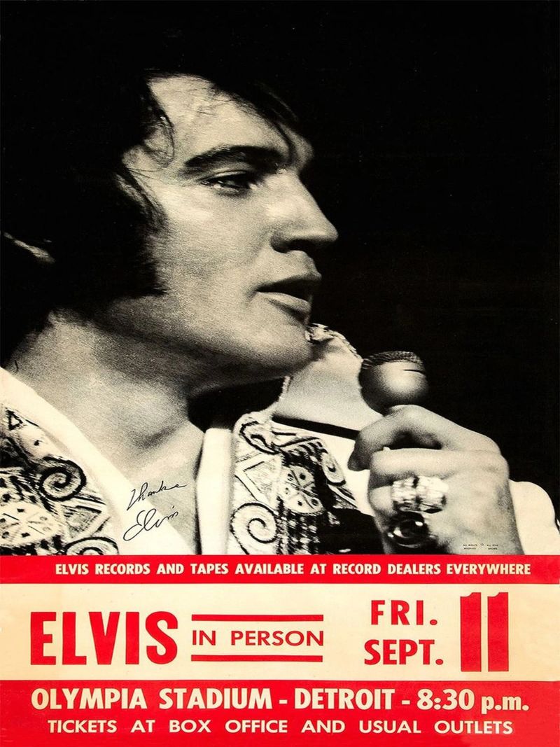 Elvis Presley 1970 Phoenix, Arizona Large Concert Poster poster by SoundStudio