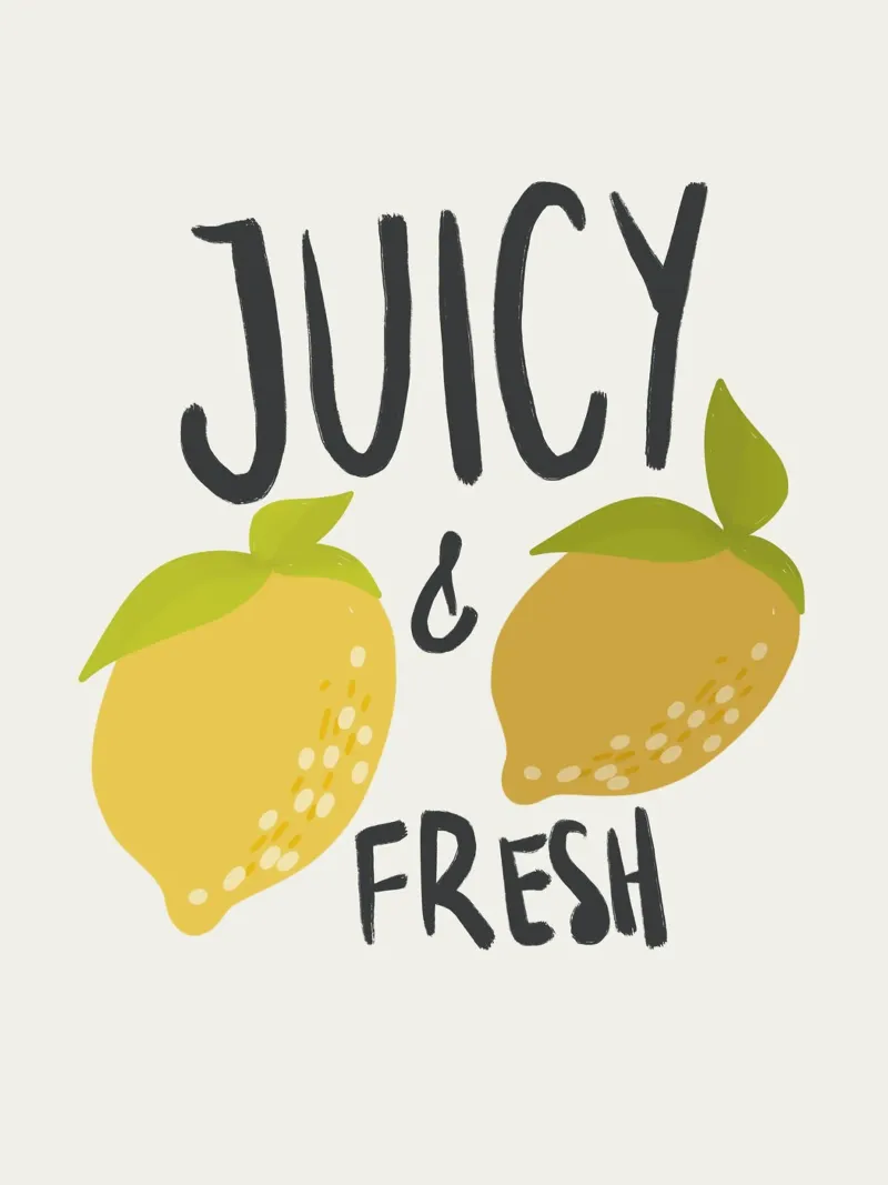 Juicy & Fresh Poster mit Holzrahmen von Magnific