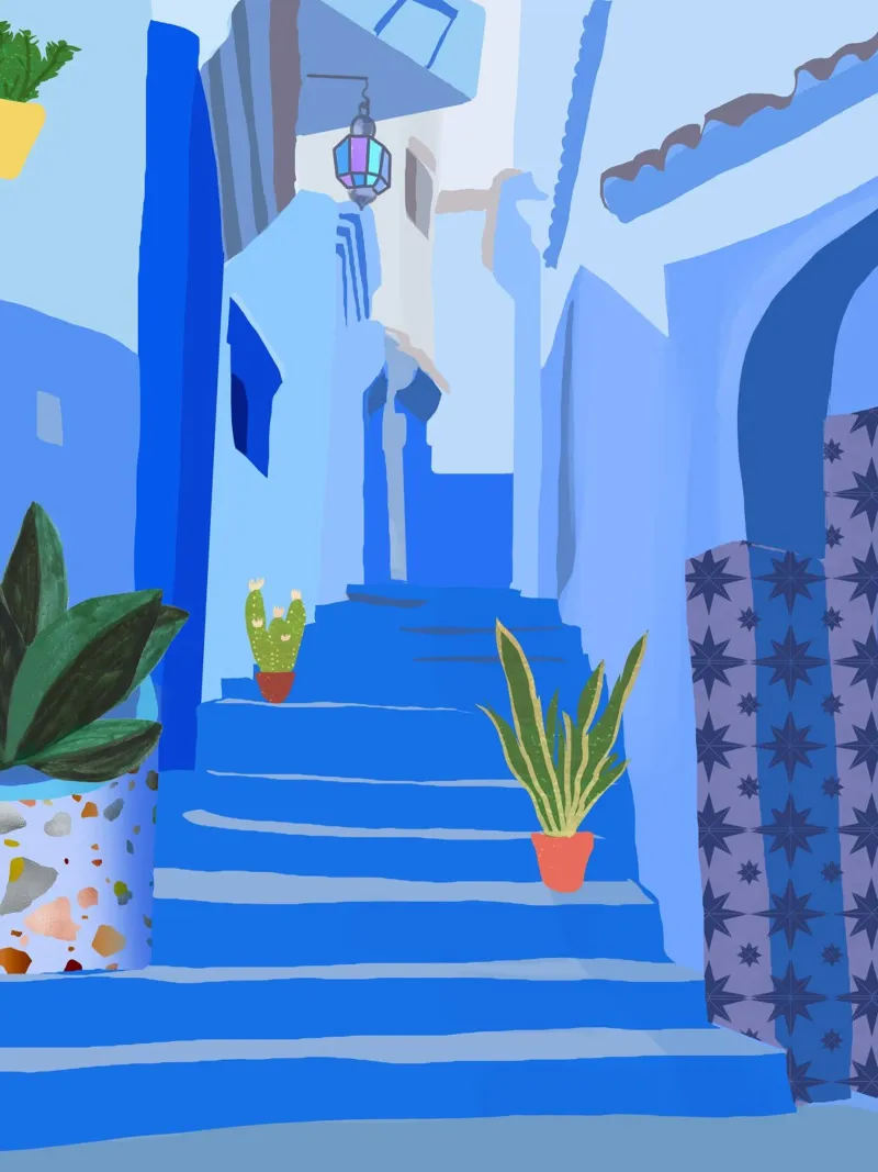 Blue City, Morocco alu-dibond by PetrArts