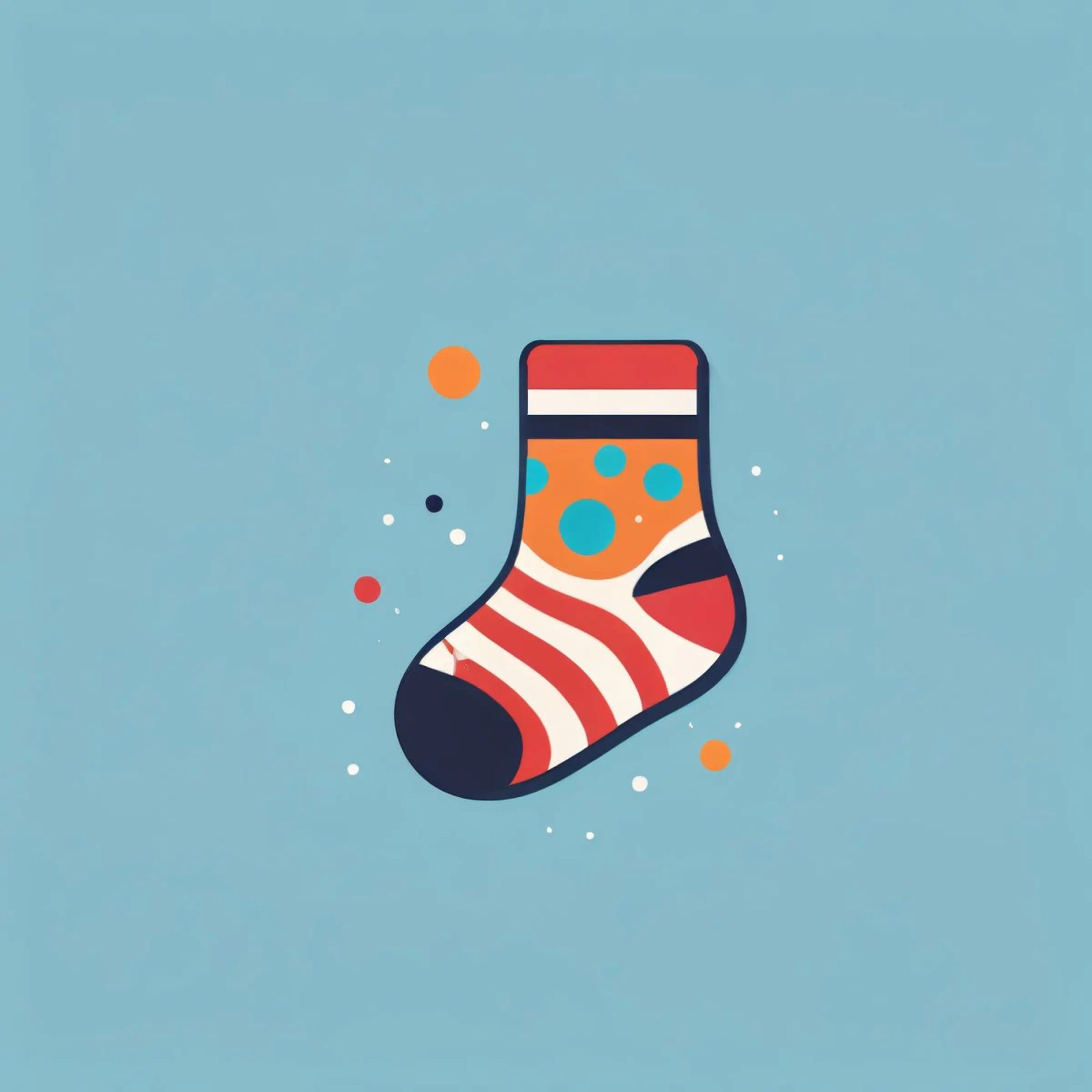 colorful sock with playful patterns on canvas by DesignDoodle