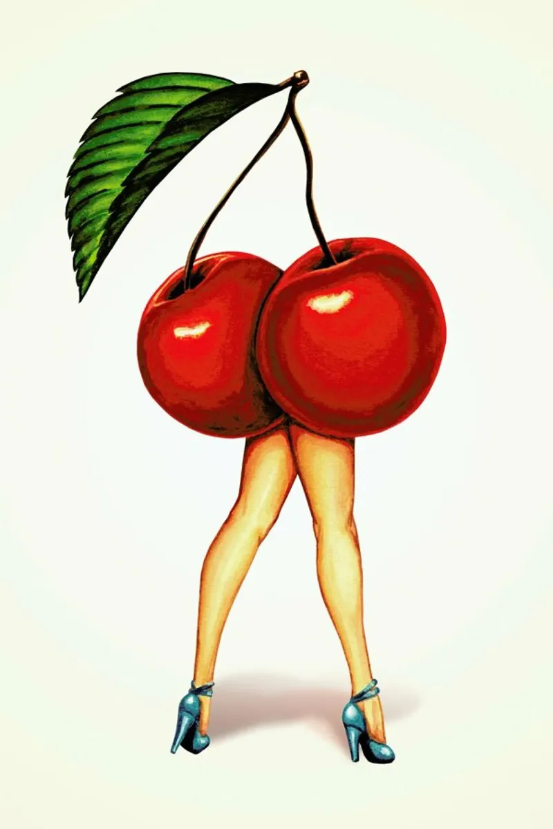 Fruit Stand - Cherry poster con telaio in legno da Kelly Gilleran