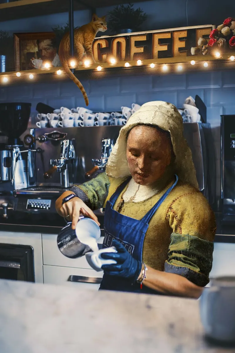 Milk Maid 21 century poster with aluminum frame by Paste in Place