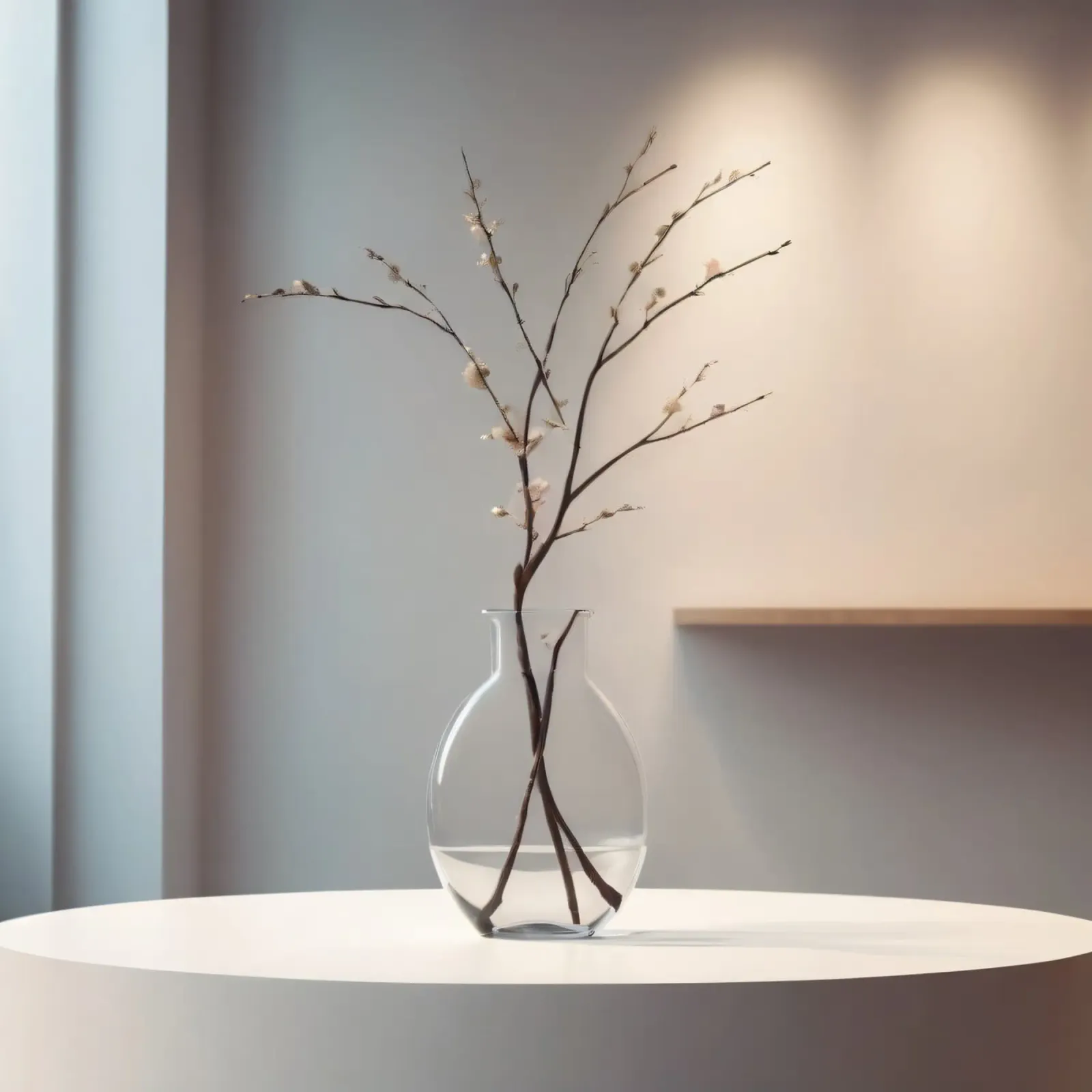 un vaso trasparente con rami delicati disposti pellicola backlit da DesignDoodle