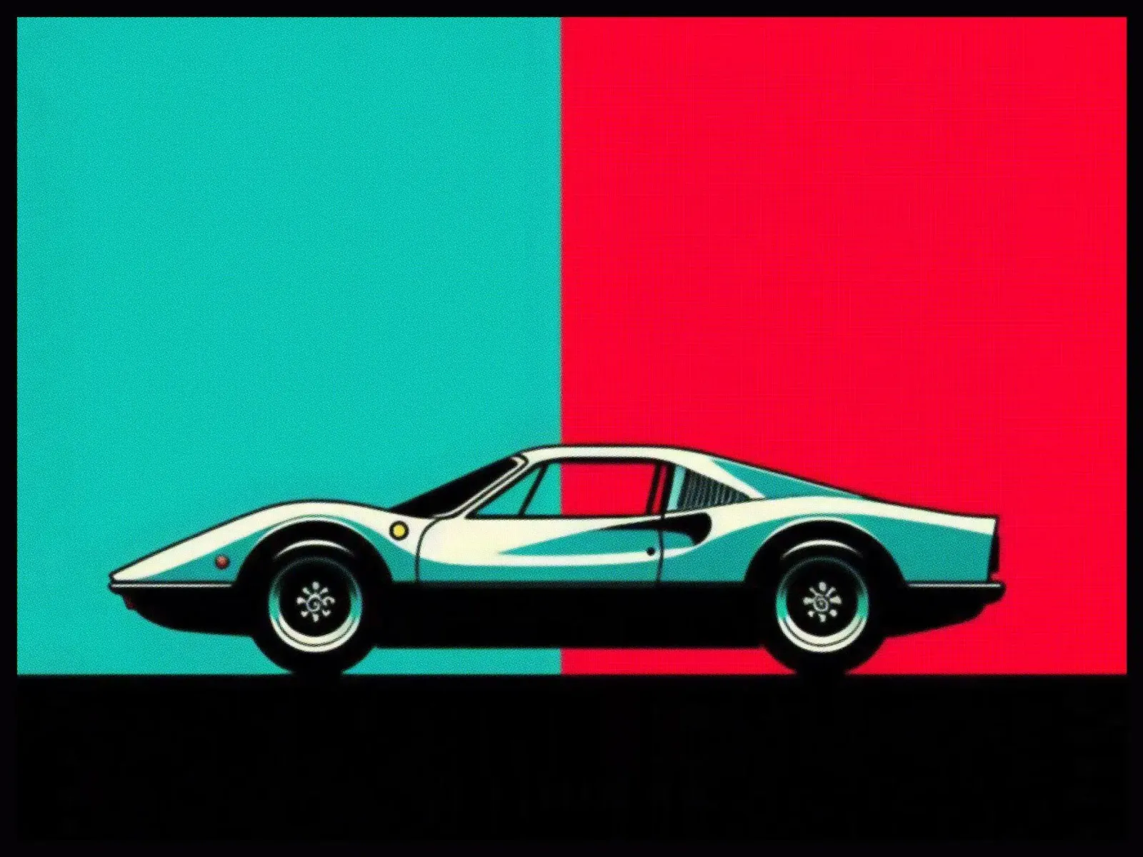 Ferrari - Stampa poster d'epoca pannello forex da posterprints-by-nomad