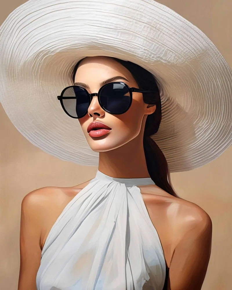 Donna con cappello bianco pellicola backlit da Take Your Art BV