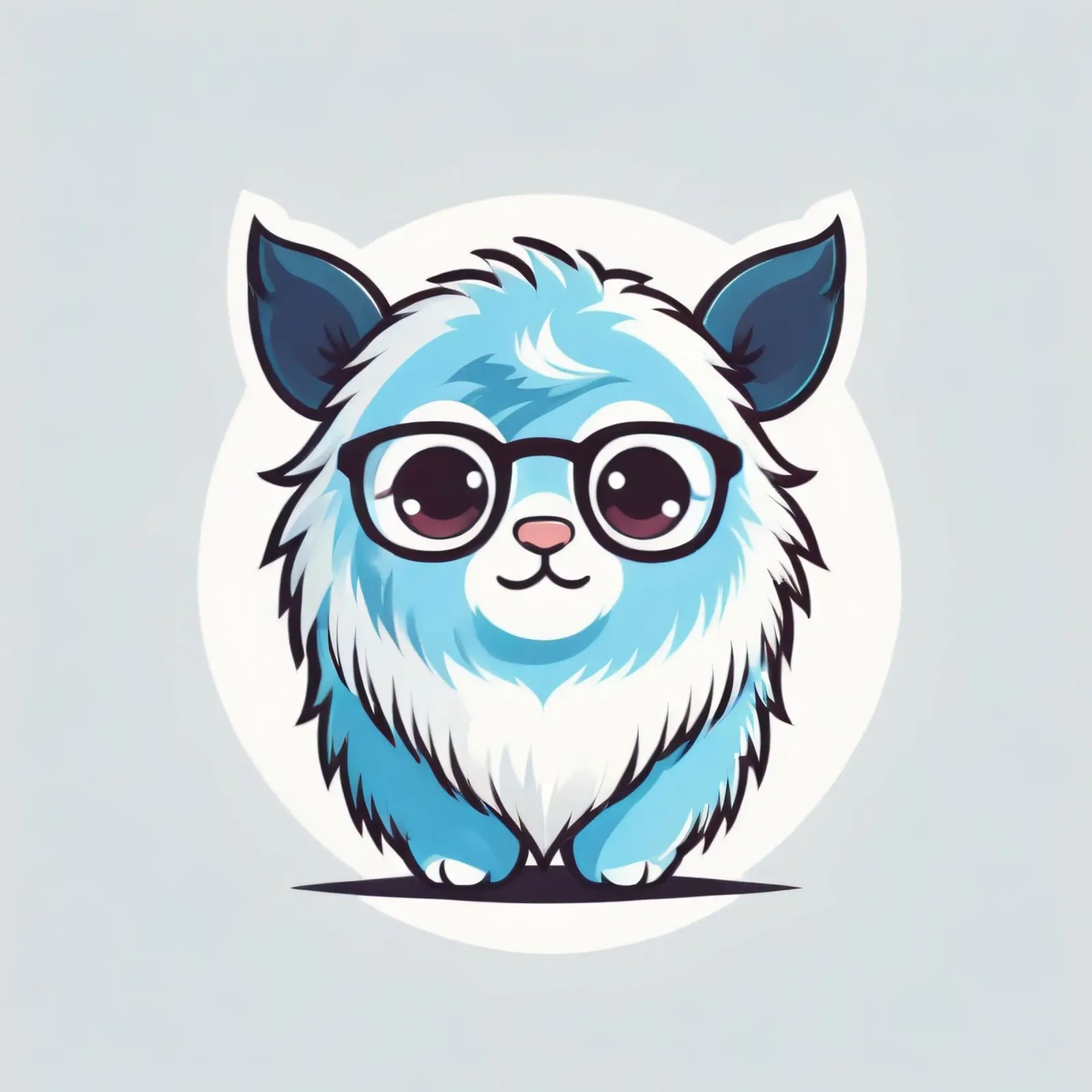 Simpática criatura peluda azul con gafas en un divertido gráfico metacrilato de DesignDoodle