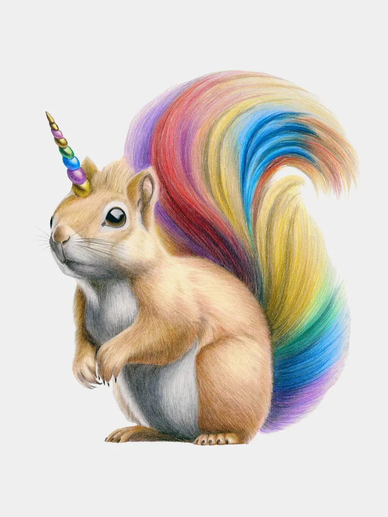 Squirrel unicorn poster with plastic frame by Graphit und Farbe