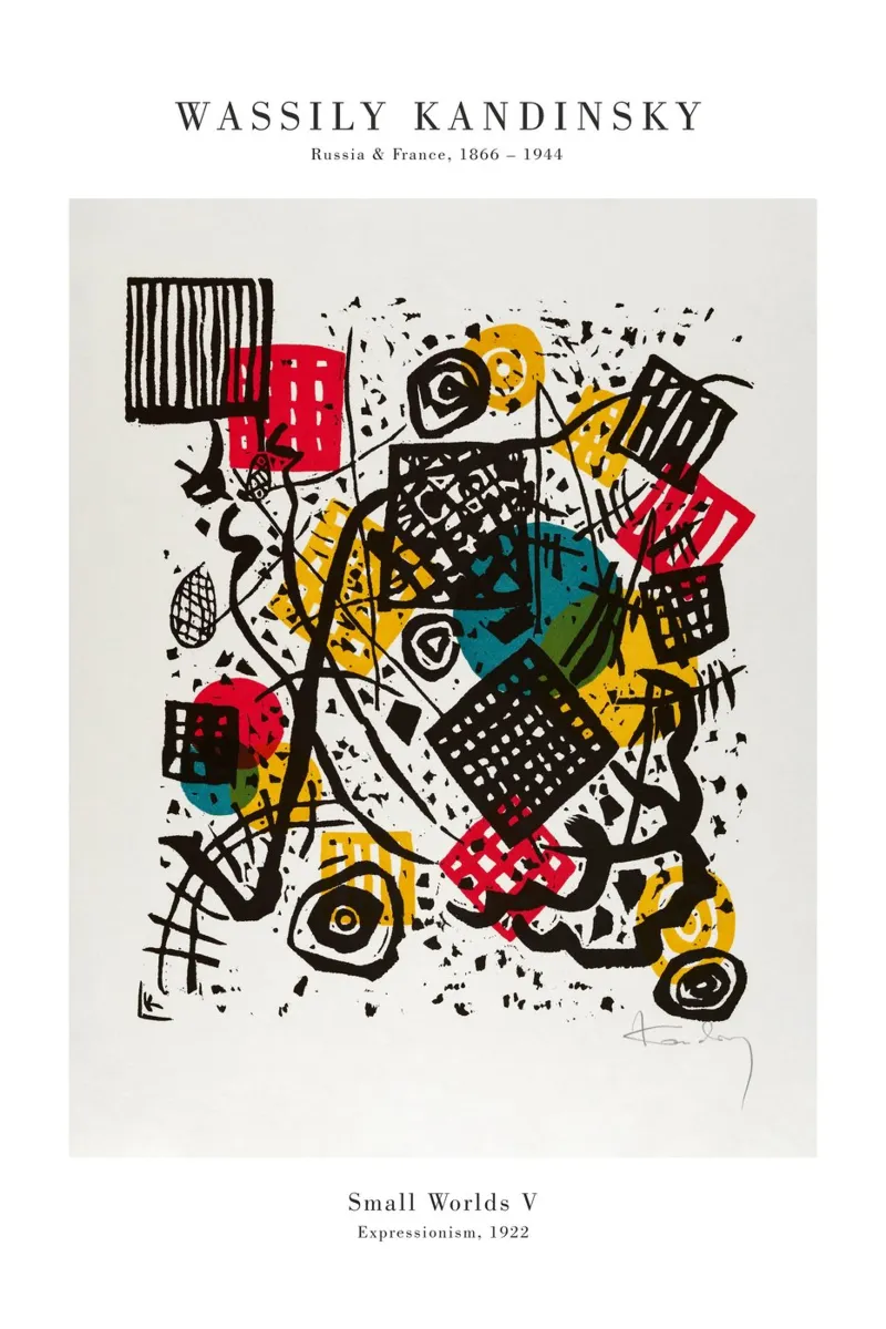 Wassily Kandinsky - Kleine Welten V carta hahnemühle da Old Masters
