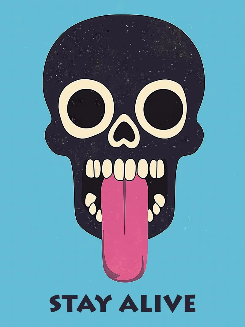 Stay Alive | Funny Skull Motivation pellicola backlit da Autofocus