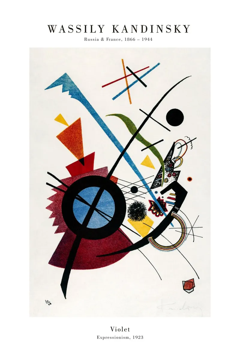 Wassily Kandinsky - Violett poster with plastic frame by Old Masters