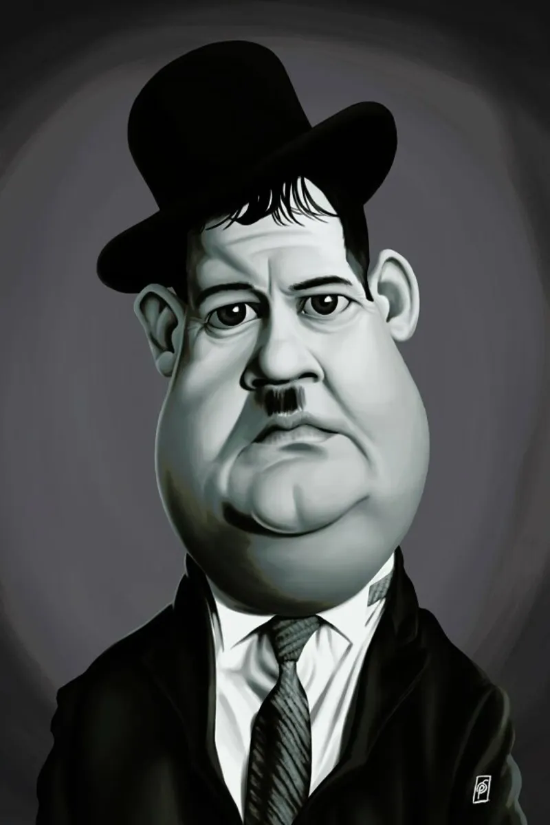 Oliver Hardy plexiglass da Rob Art | Illustration