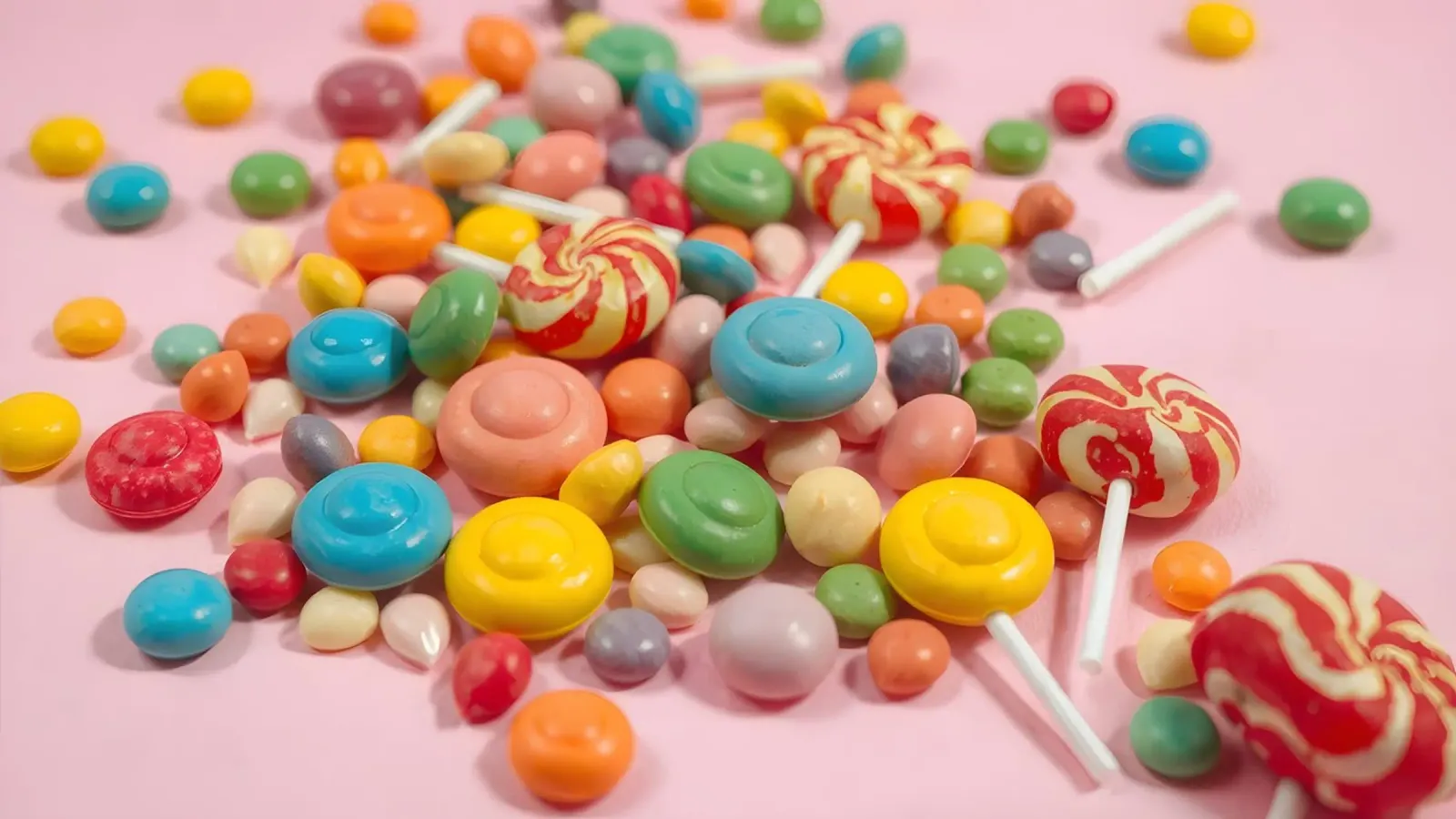 Assortimento di caramelle colorate sparse tela da DesignDoodle