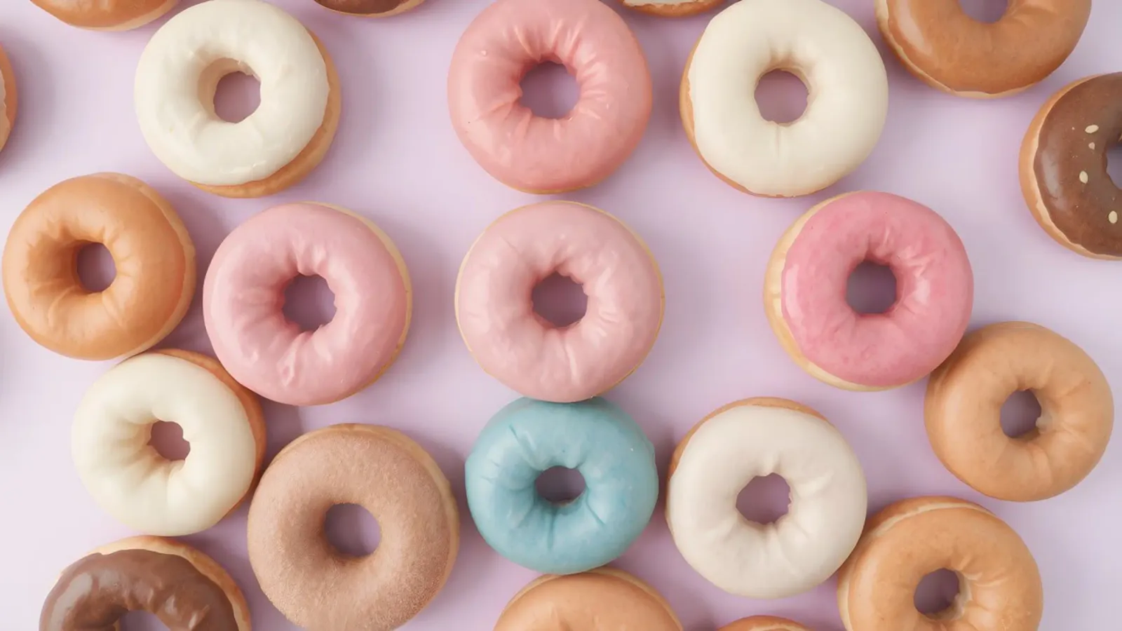 donuts arranged on a pastel background perfect for dessert l canvas by DesignDoodle