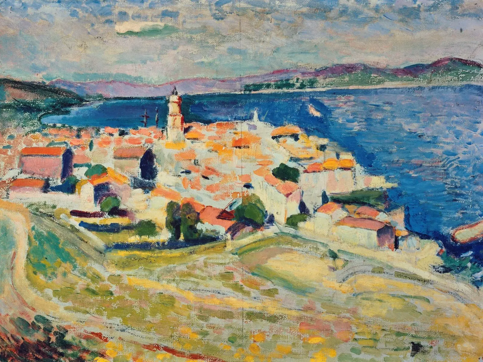Henri Matisse - View of St.Tropez canvas with Floater frame by ARTOTHEK