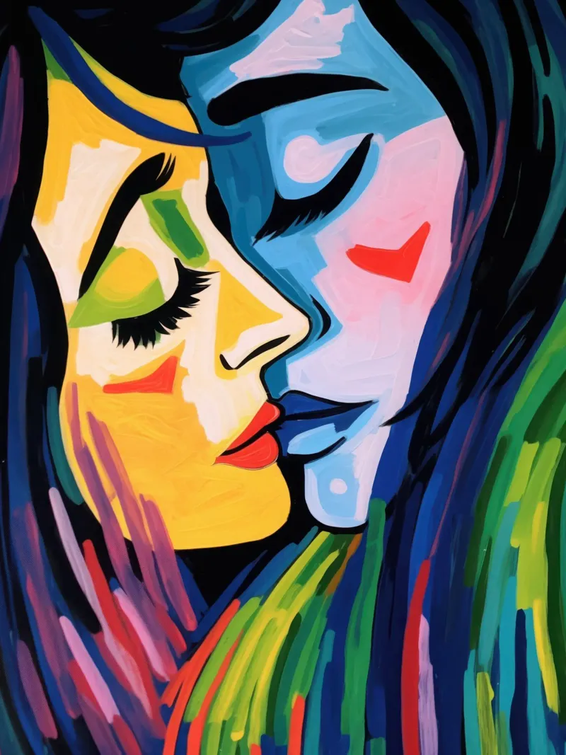 Summer Kisses - Winter Tears | Expressionist Love Kiss poster by Autofocus