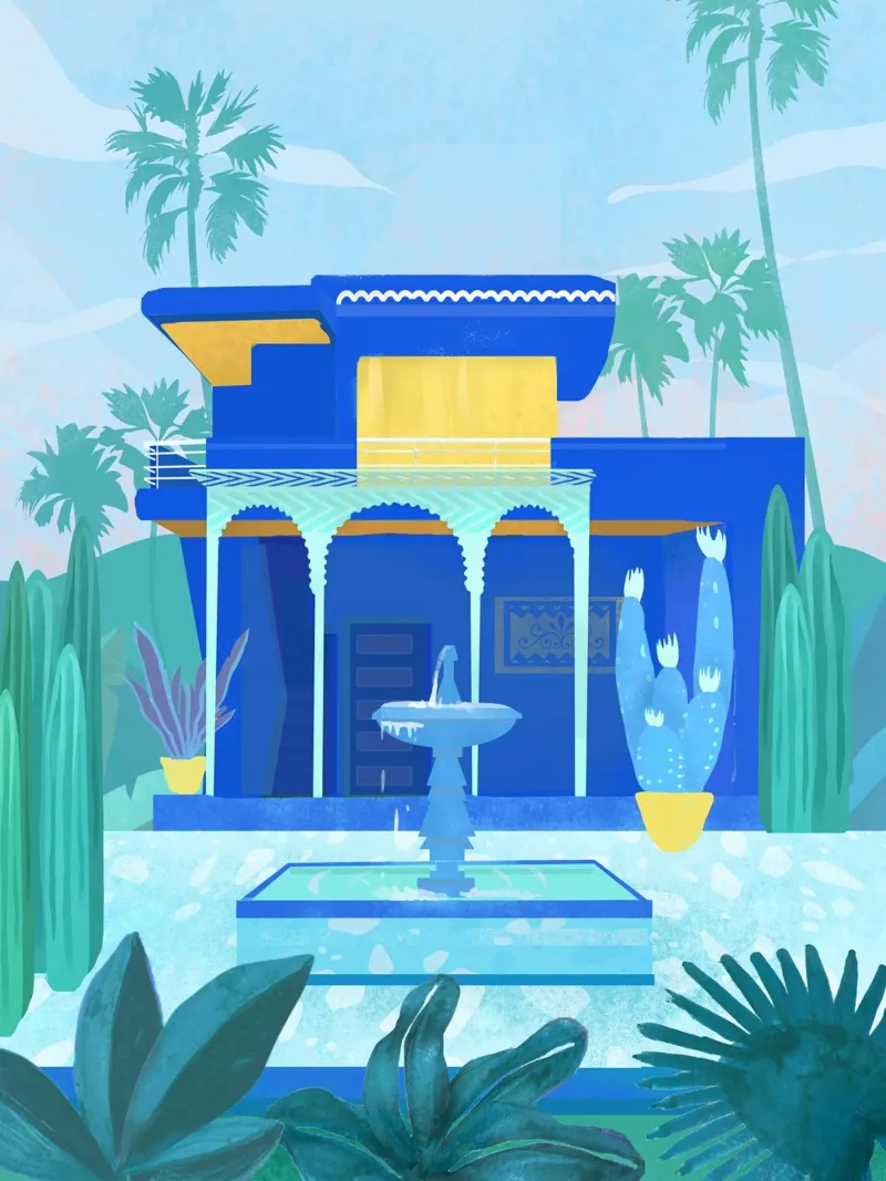 Jardine Majorelle, Morocco carta hahnemühle da PetrArts