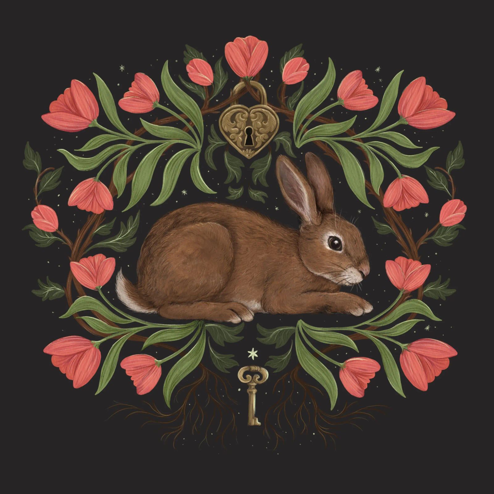 Rabbit In The Secret Garden canvas by Laura Graves