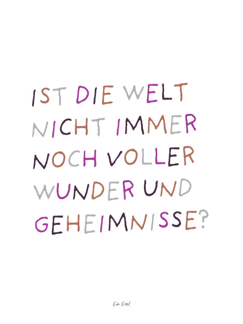 Wunder und Geheimnisse poster with plastic frame by Ohkimiko