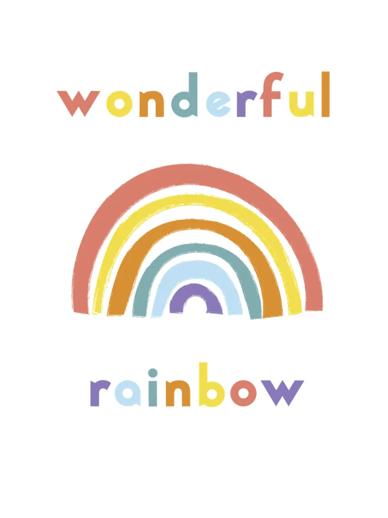 wonderful rainbow poster con telaio in legno da natural neutral
