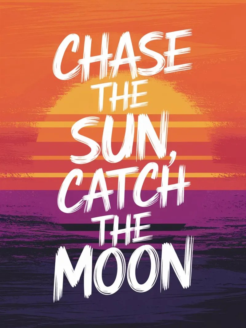 CHASE THE SUN, CATCH THE MOON canvas with Floater frame by logic