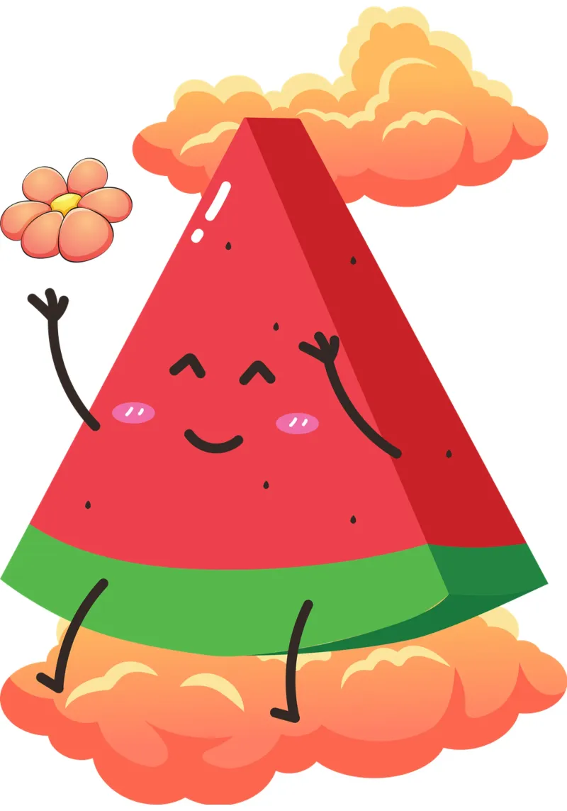 süße Wassermelone mit orangefarbener Wolke Forex-Platte von yukihana