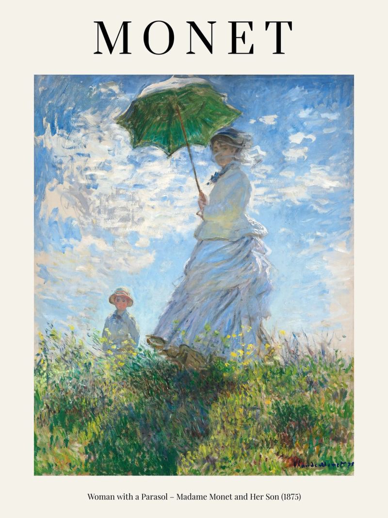 Claude Monet - Woman with a parasol Poster von apoloprints