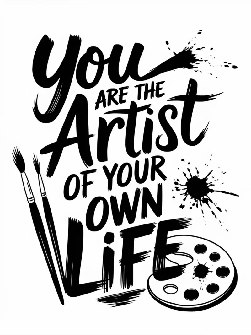 You are the Artist of your own Life poster with wooden frame by logic