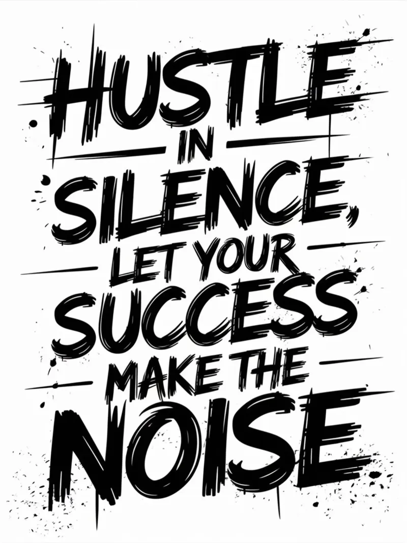 HUSTLE IN SILENCE, LET YOUR SUCCESS MAKE THE NOISE hahnemühle by logic