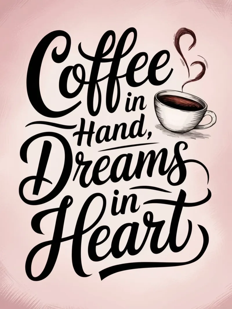 Caffè in mano, sogni nel cuore alluminio dibond da logic