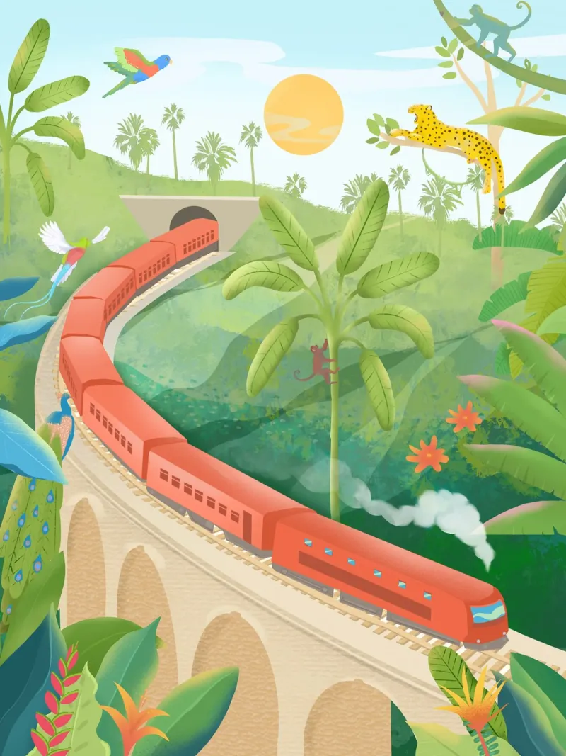 Sri Lanka Train poster with aluminum frame by PetrArts