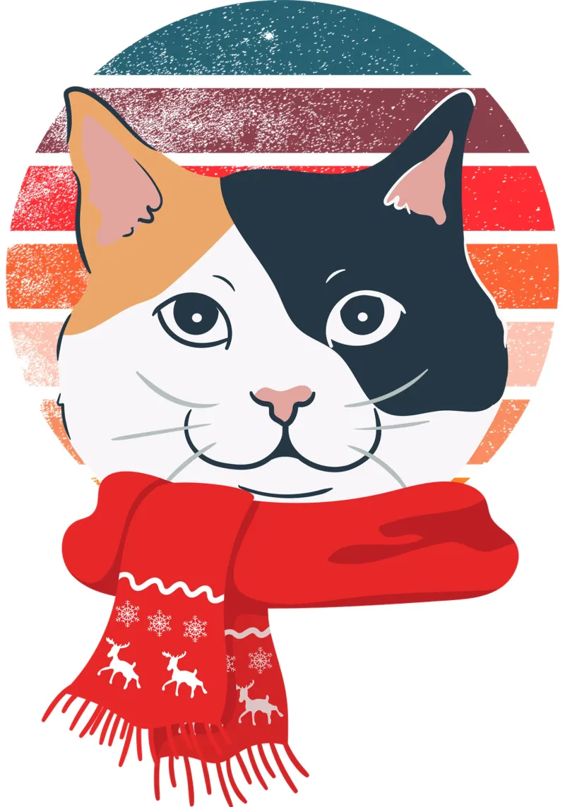 gatto con sciarpa rossa plexiglass da yukihana