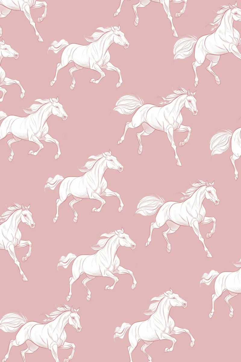 White Horses Pattern hahnemühle by Jungle Joy Art