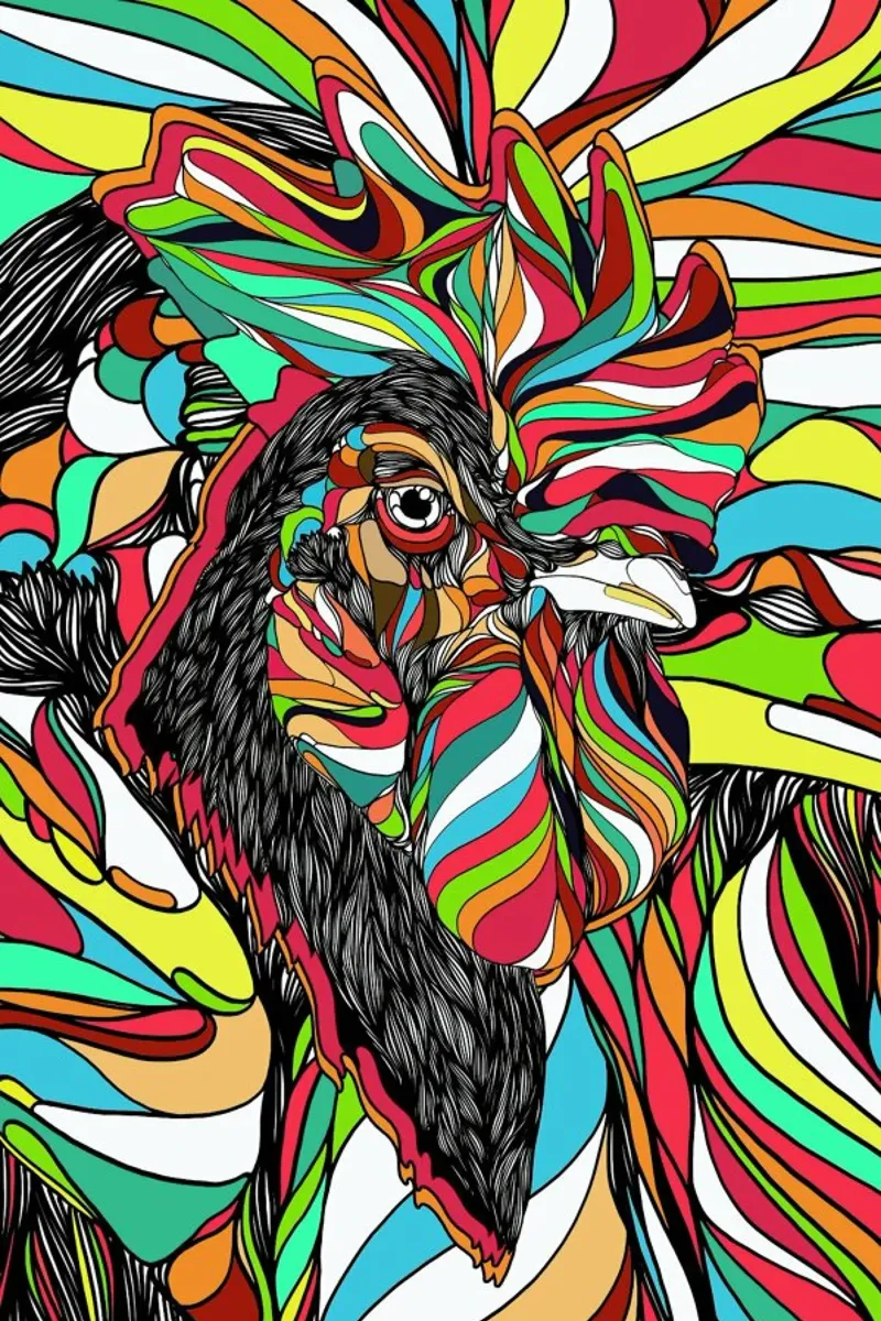 Tropical Cock canvas by Danny Ivan