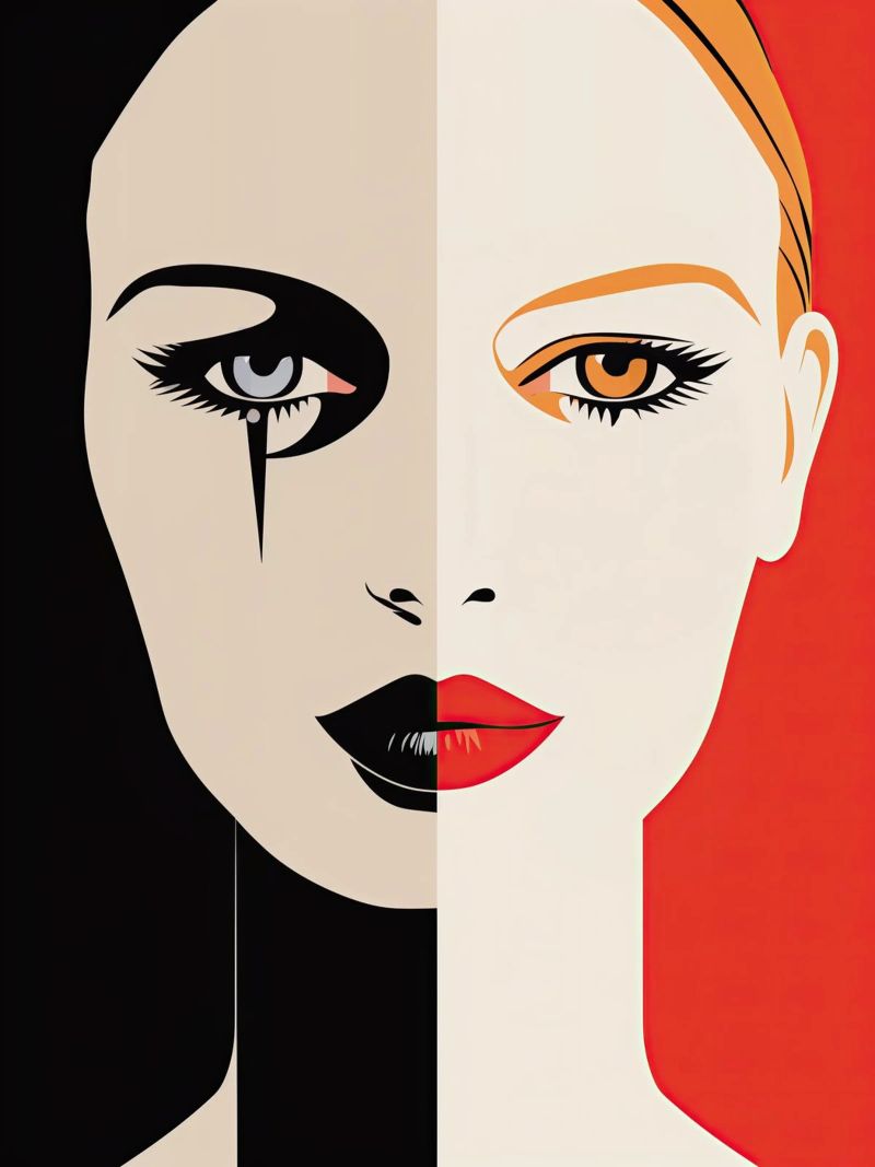 Your Dark Side | Split Portrait of a Woman poster by Autofocus