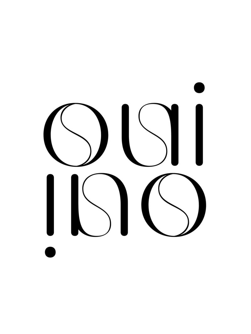 Oui Oui Typography Minimalist Simple Modern canvas by YV TYPOGRAPHY