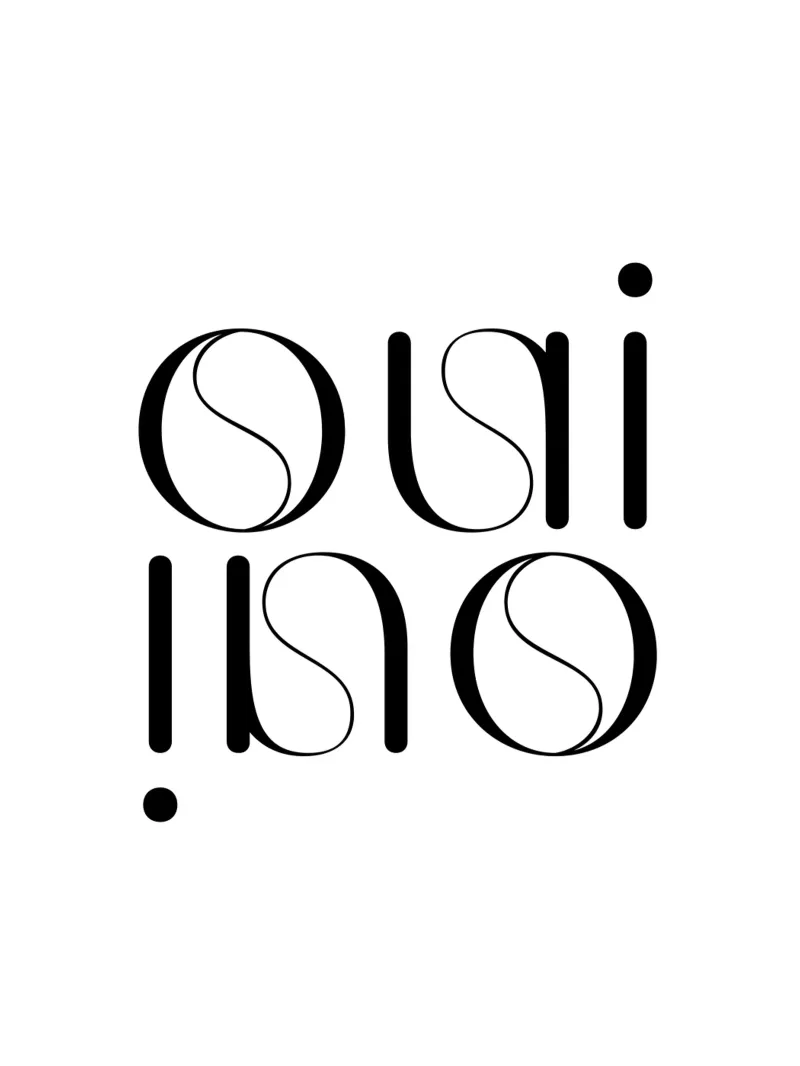 Oui Oui Typografie Minimalistisch Eenvoudig Modern hahnemühle van YV TYPOGRAPHY