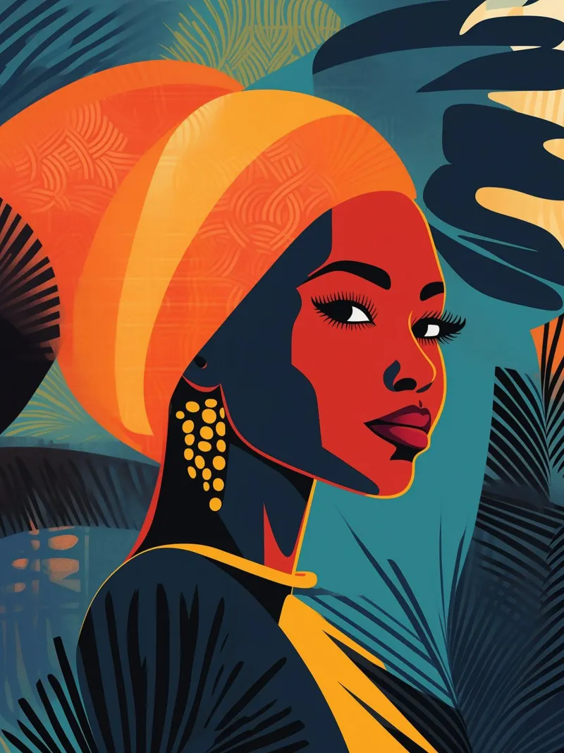 La donna di Zanzibar | Ritratto africano di donna poster con telaio in legno da Autofocus
