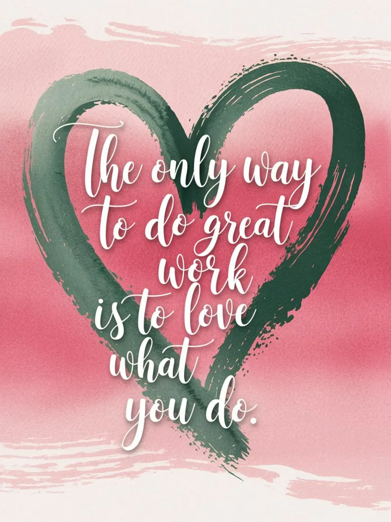 The only way to do great work is to love what you do. canvas by logic