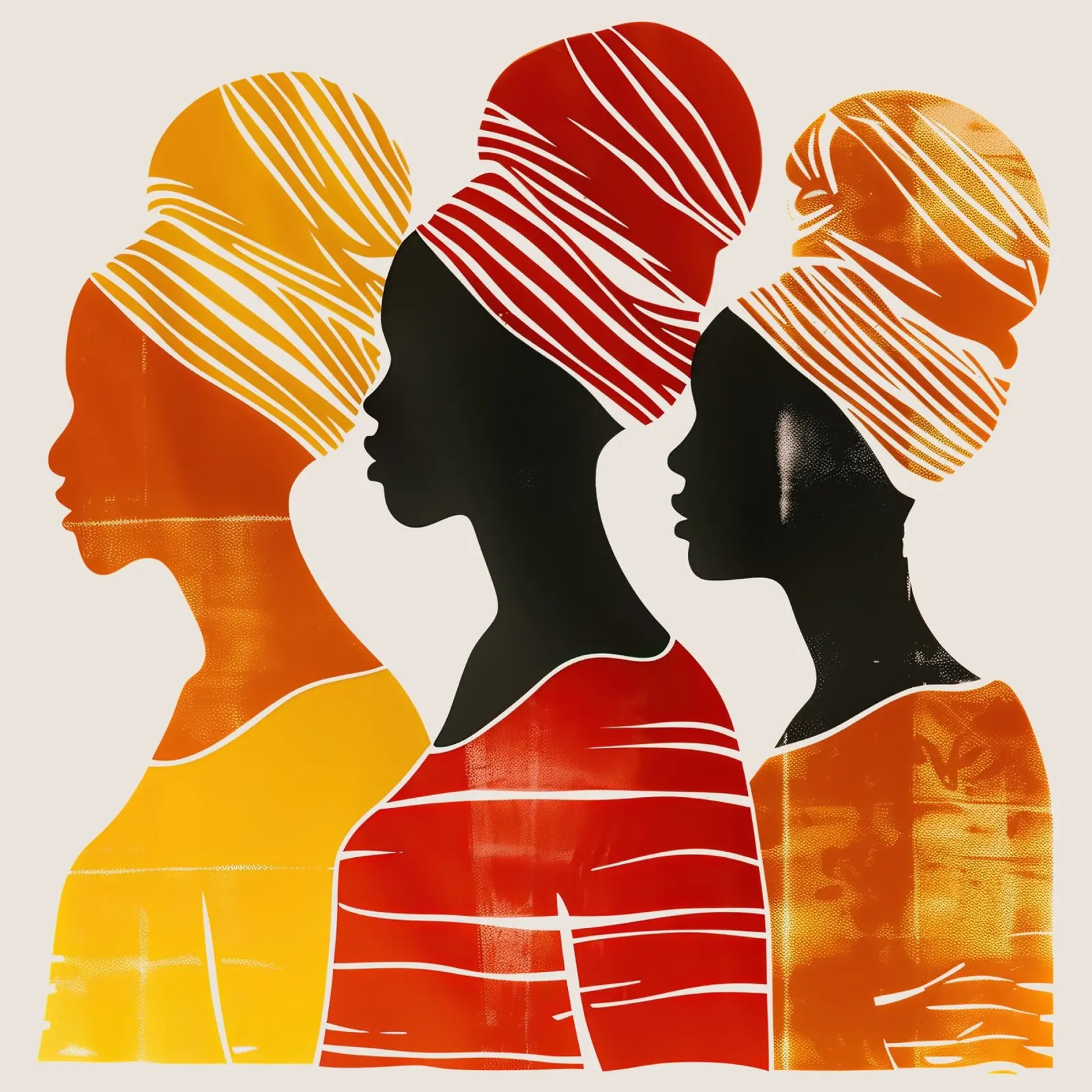Tre donne dell'isola delle spezie di Zanzibar | Monotype tela con Cornice a cassetta da Autofocus