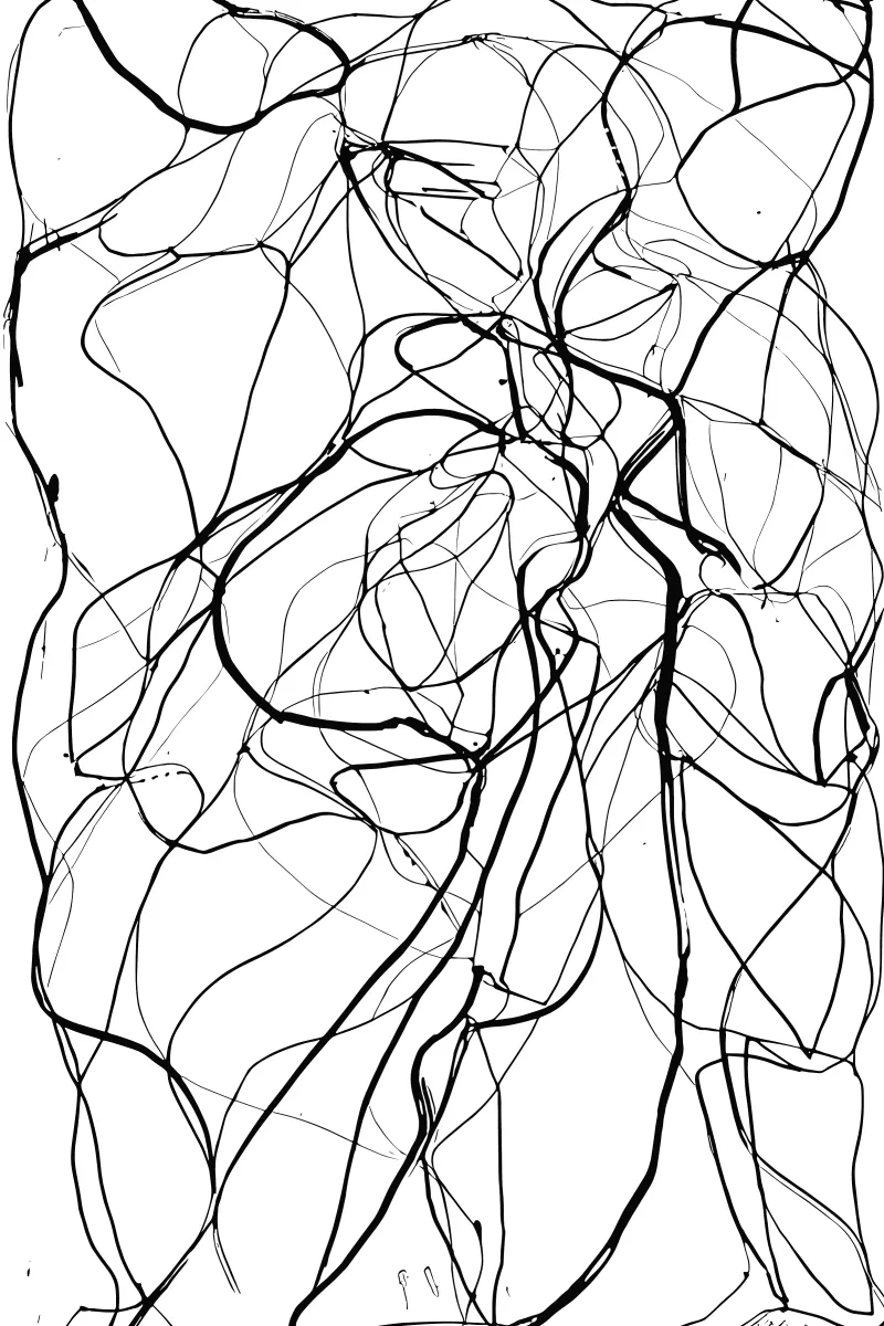 Linienkunst mit Tiefe – Abstrakte Komposition für stilvolle Hahnemühle von Kunst und Kontrast