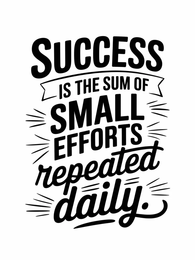Success is the sum of small efforts repeated daily. canvas by logic