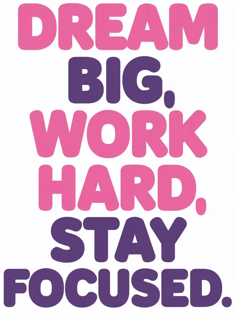 Dream big, work hard, stay focused poster by logic
