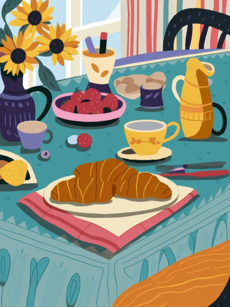 Morning Feast canvas by Artie Shifa