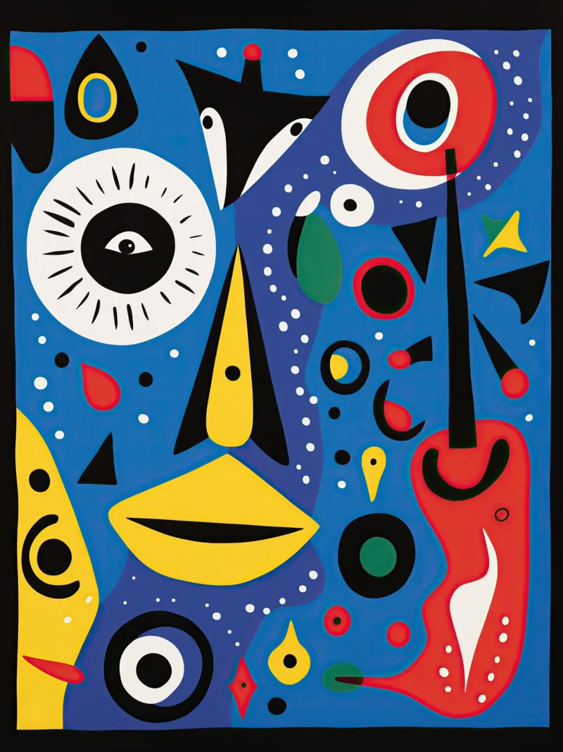 Eyes open | Allerlei abstracte kunst in de stijl van Miro hahnemühle van Autofocus